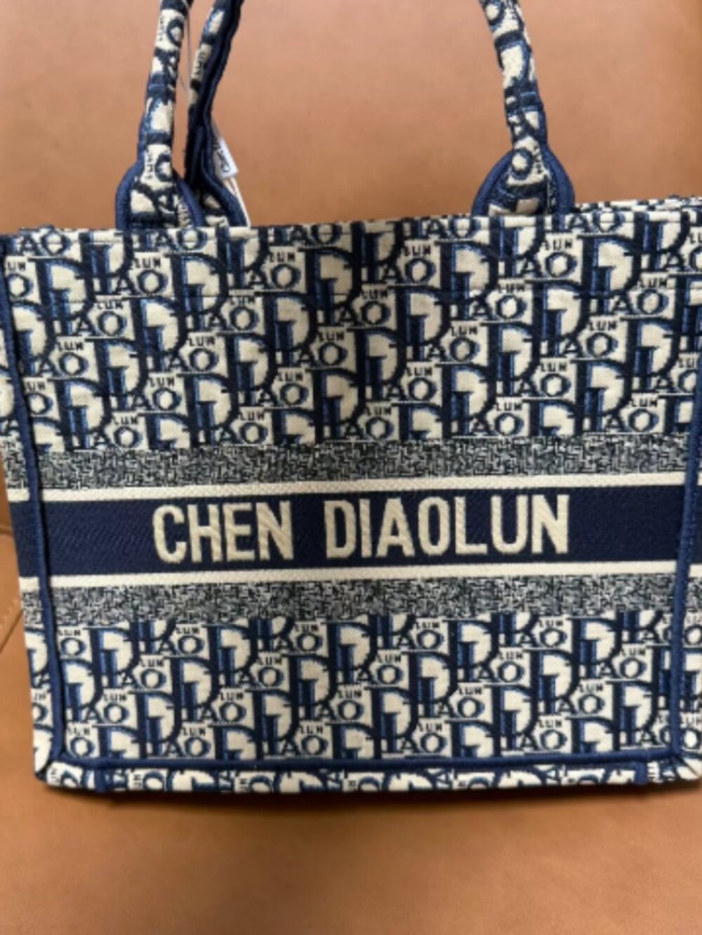 Christian Dior Mini Book Tote Oblique Canvas Blue White